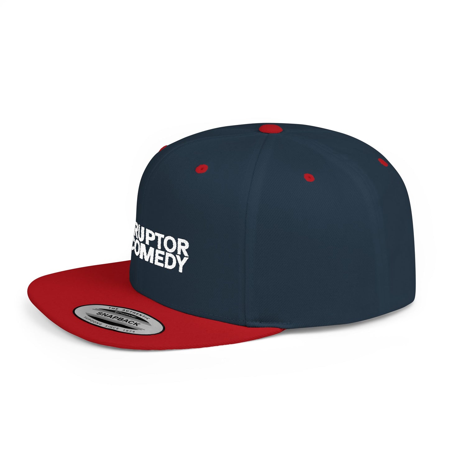 Flat Bill Snapback Hat, Stylish Comedy Cap, Trendy Urban Headwear, Adjustable White Snapback, Perfect Gift for Friends