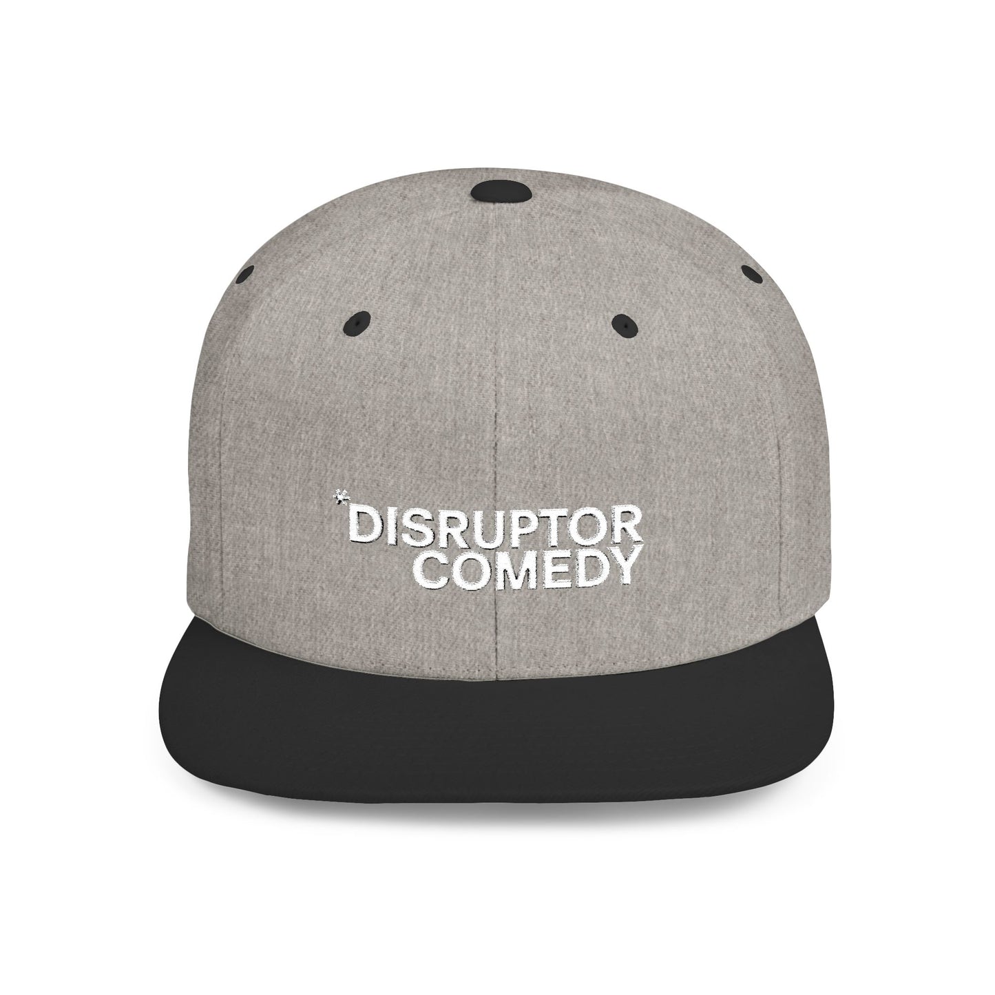 Flat Bill Snapback Hat, Stylish Comedy Cap, Trendy Urban Headwear, Adjustable White Snapback, Perfect Gift for Friends