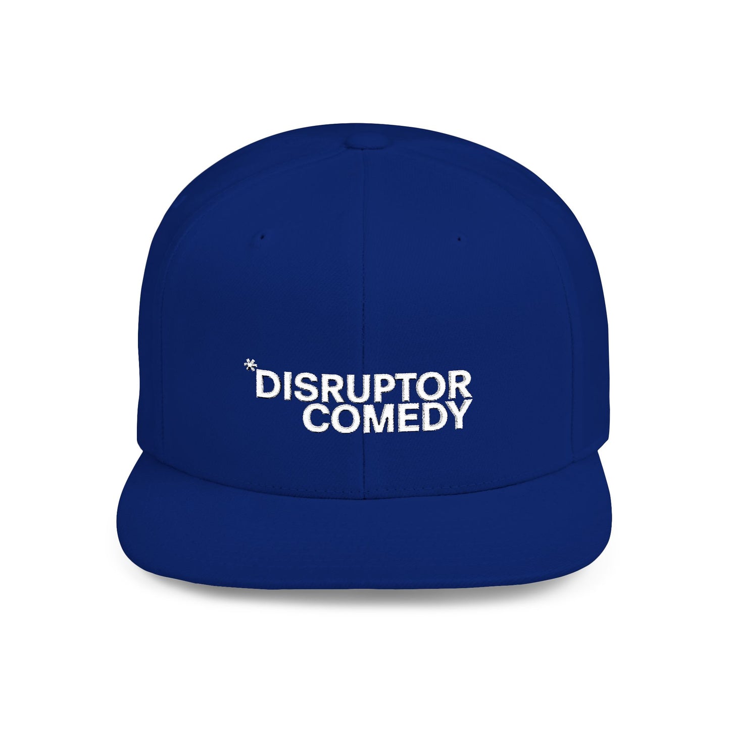 Flat Bill Snapback Hat, Stylish Comedy Cap, Trendy Urban Headwear, Adjustable White Snapback, Perfect Gift for Friends