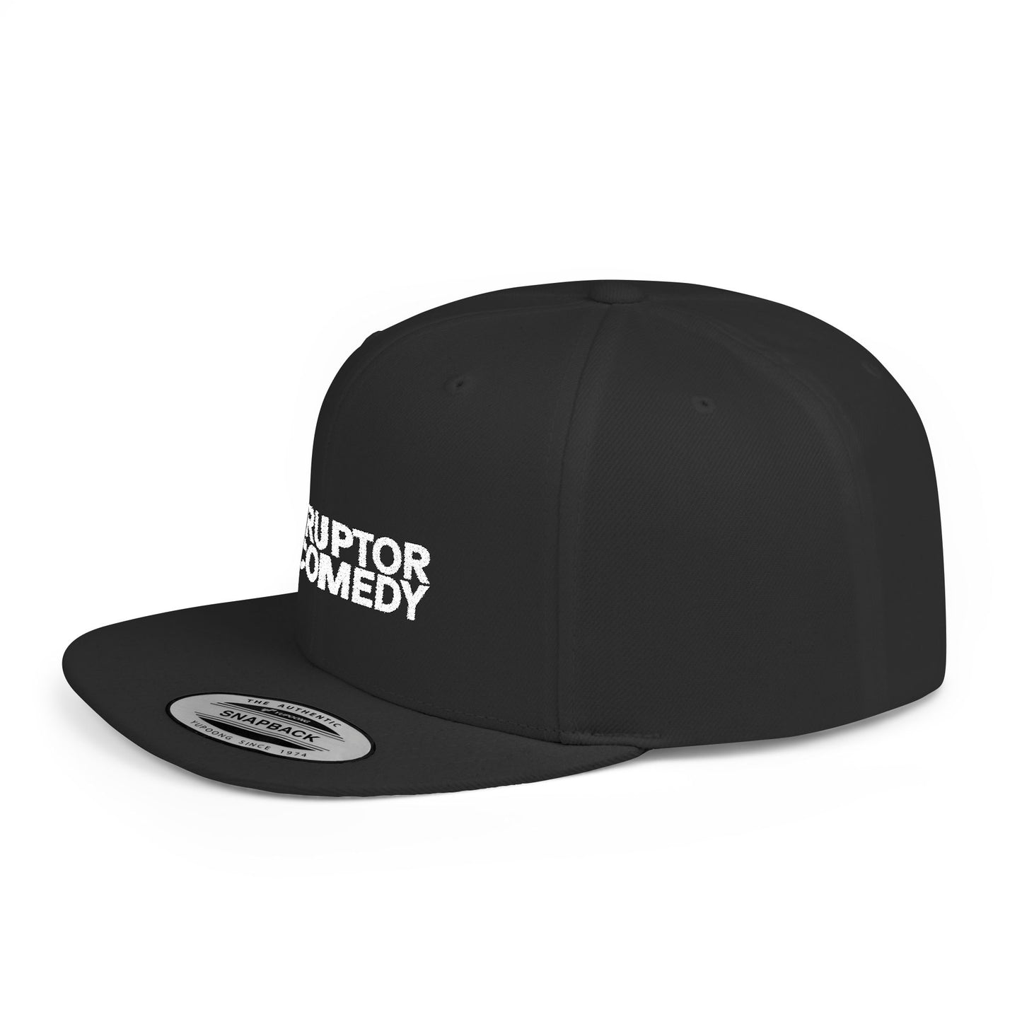 Flat Bill Snapback Hat, Stylish Comedy Cap, Trendy Urban Headwear, Adjustable White Snapback, Perfect Gift for Friends
