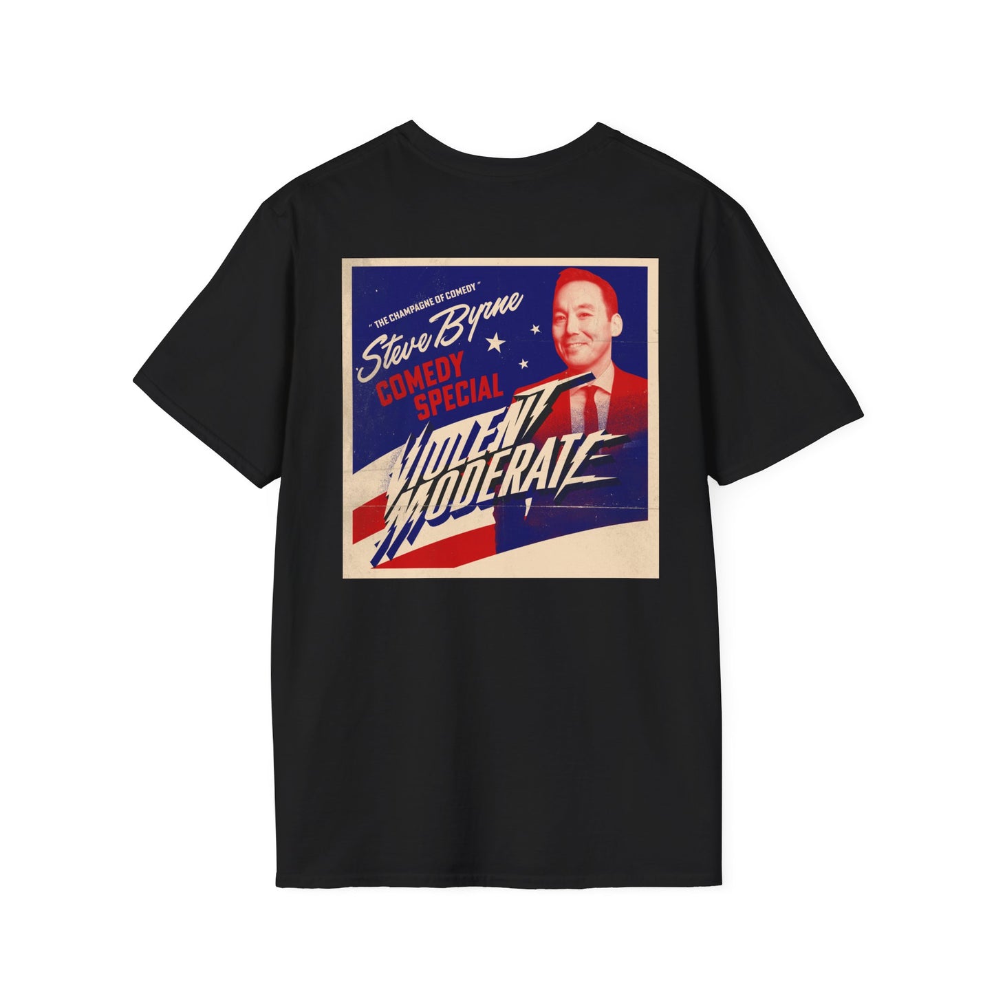 Steve Byrne Comedy Special Violent Moderate Official T-Shirt | Unisex Softstyle Tee, Gift for Comedy Lovers, Funny T-Shirt for Shows, Unique Casual Wear