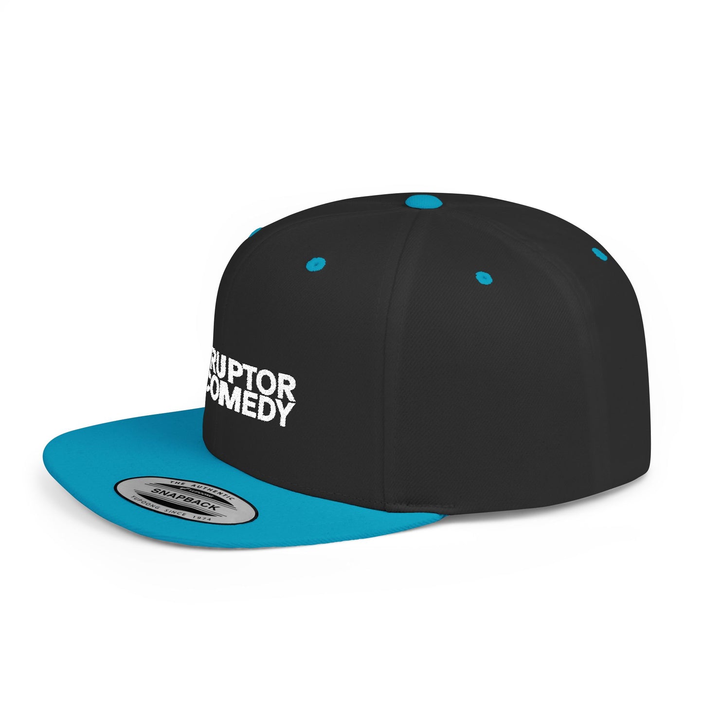 Flat Bill Snapback Hat, Stylish Comedy Cap, Trendy Urban Headwear, Adjustable White Snapback, Perfect Gift for Friends