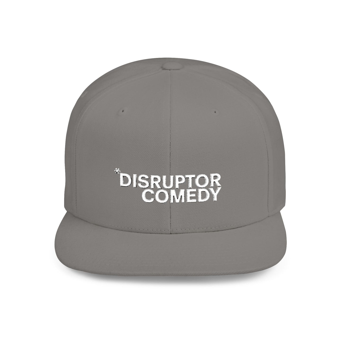 Flat Bill Snapback Hat, Stylish Comedy Cap, Trendy Urban Headwear, Adjustable White Snapback, Perfect Gift for Friends
