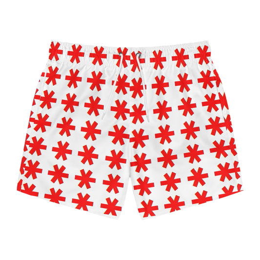 Vibrant Floral Swim Trunks, Beachwear, Summer Vacation, Pool Party, Men’s Swim Shorts, Trendy Swimwear