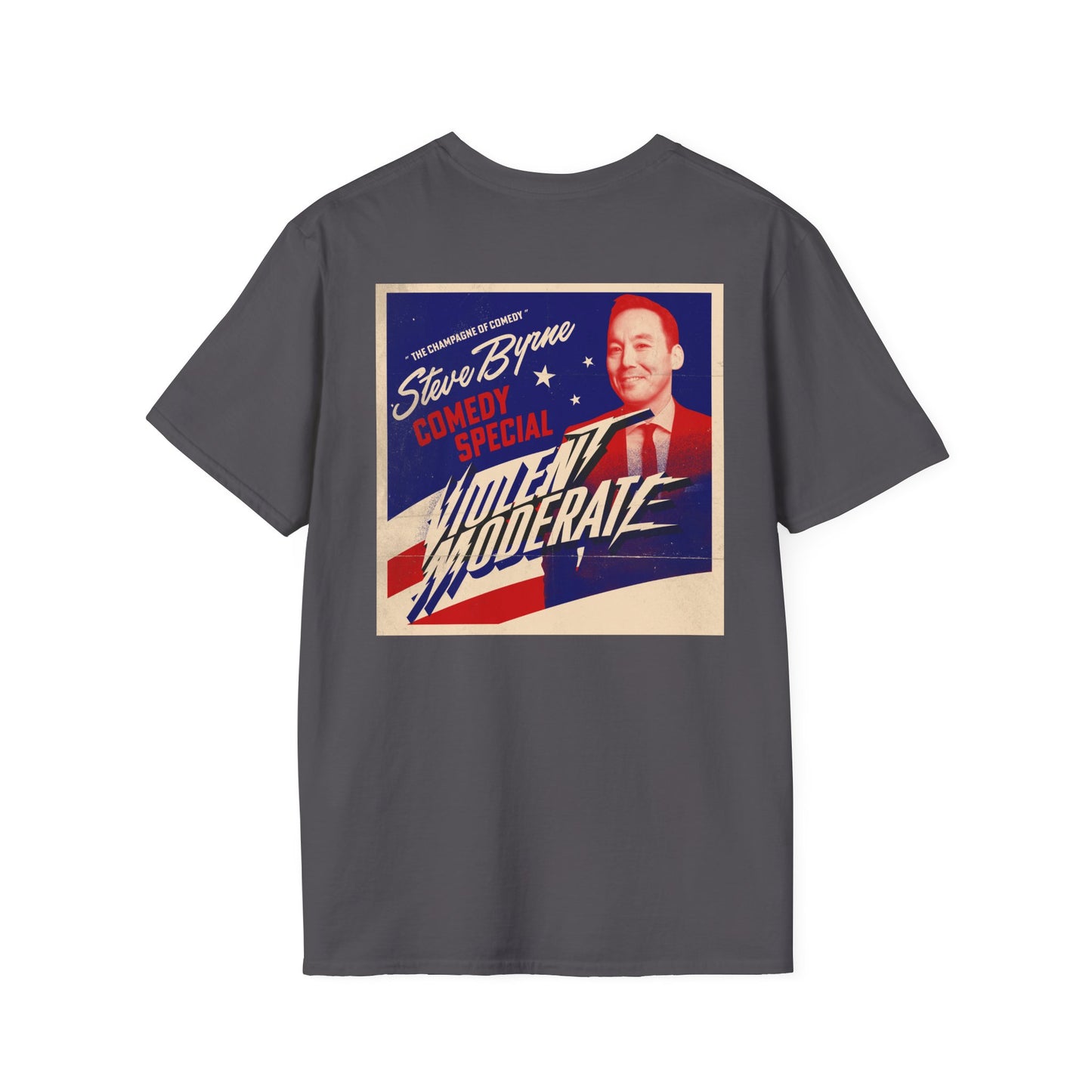Steve Byrne Comedy Special Violent Moderate Official T-Shirt | Unisex Softstyle Tee, Gift for Comedy Lovers, Funny T-Shirt for Shows, Unique Casual Wear