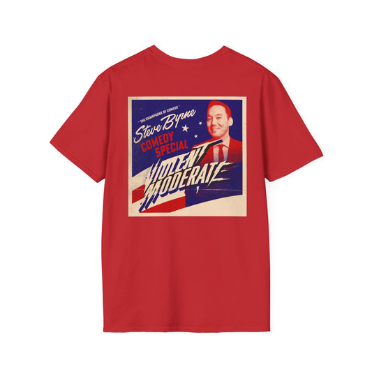 Steve Byrne Comedy Special Violent Moderate Official T-Shirt | Unisex Softstyle Tee, Gift for Comedy Lovers, Funny T-Shirt for Shows, Unique Casual Wear
